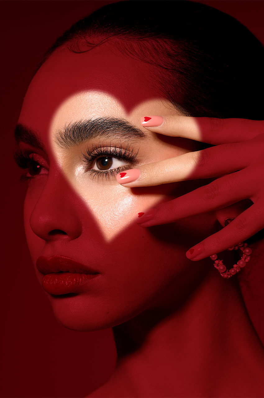 Valentine's Day Beauty Shoot with cute nails